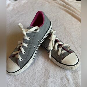 Converse Heathered Gray and Pink Sneakers